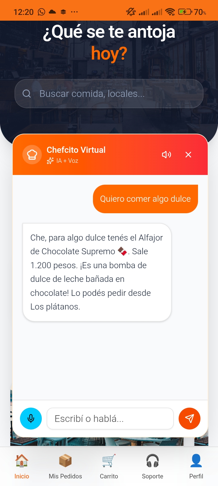 VecinoFast App con Chefcito IA